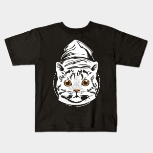 cat typography design Kids T-Shirt
